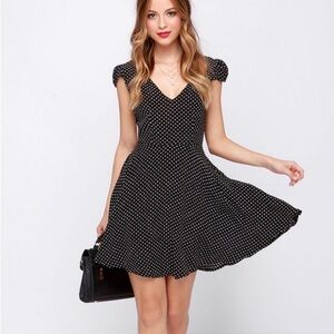 Faithfull the Brand dress Sunday Daze Black Polka Dot womens size small lulus